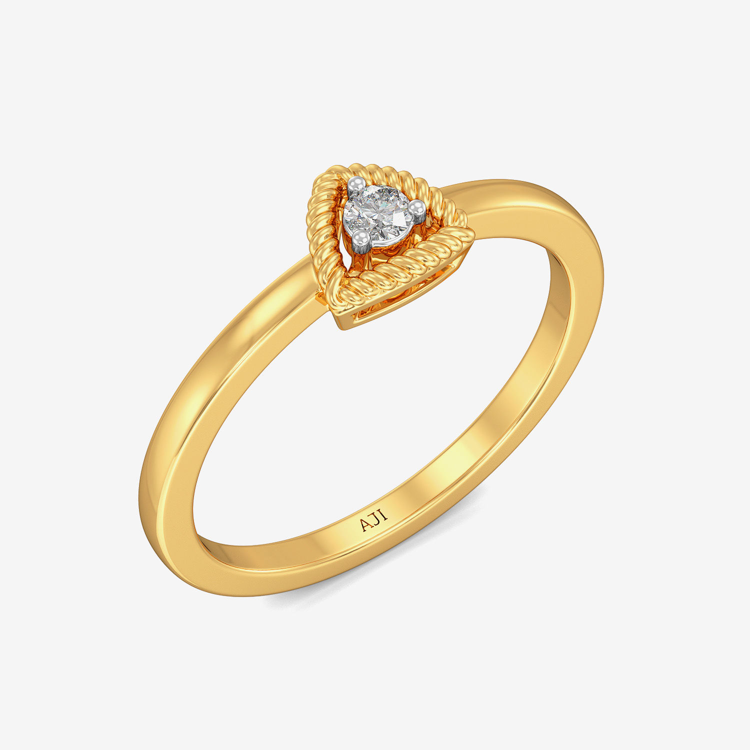 Curvy Triangular Single Diamond Ring image