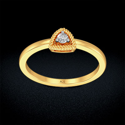 Curvy Triangular Single Diamond Ring image