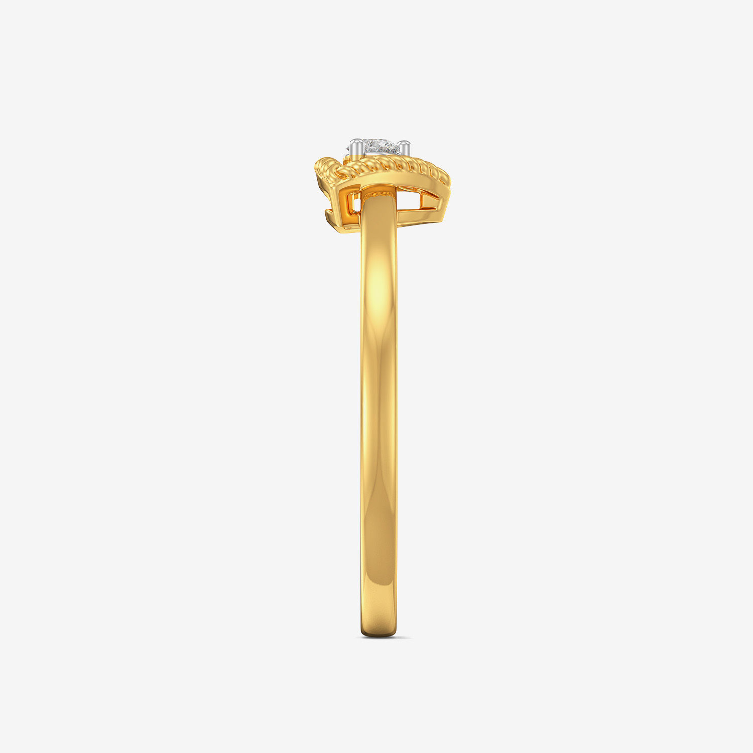 Curvy Triangular Single Diamond Ring image
