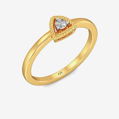 Curvy Triangular Single Diamond Ring image
