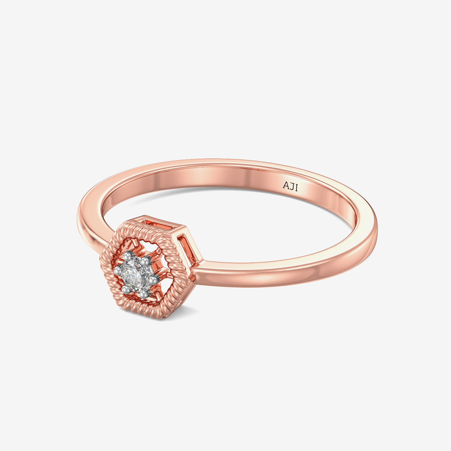 Hot-hexa Single Diamond Ring alternate view 2