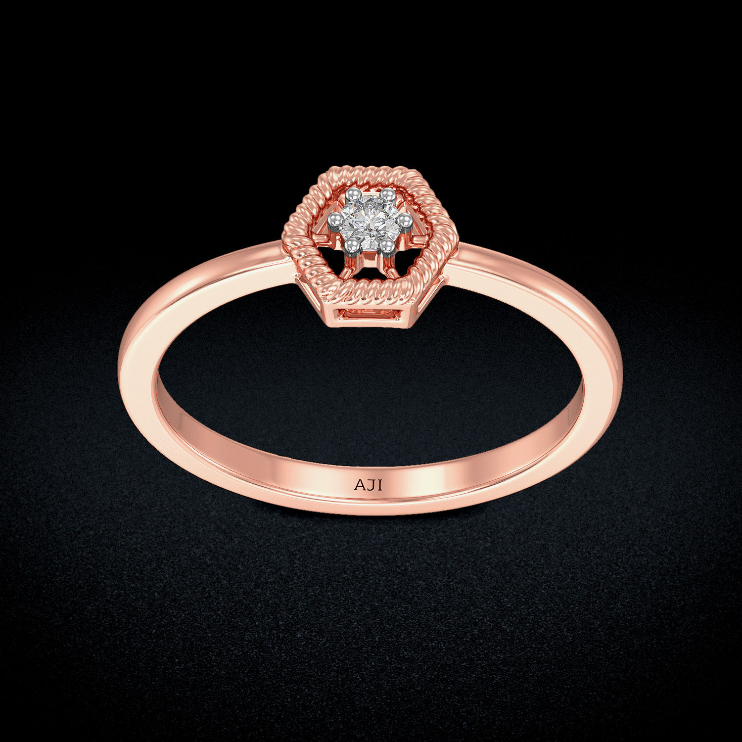 Hot-hexa Single Diamond Ring image