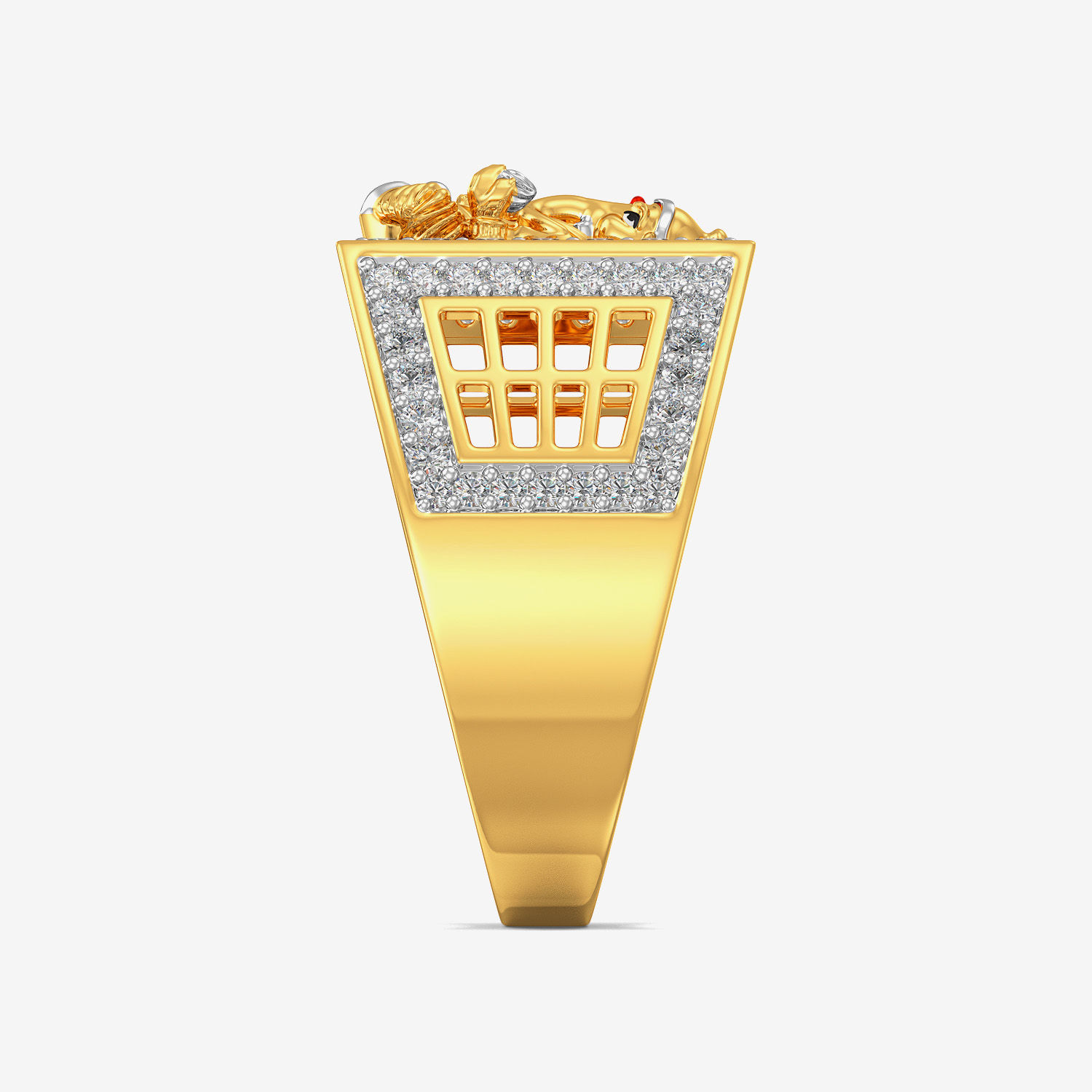 Beautiful Shree Ganesh Mens Diamond Ring image