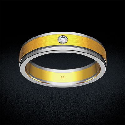 Polished Extravagant Mens Platinum Ring alternate view 2