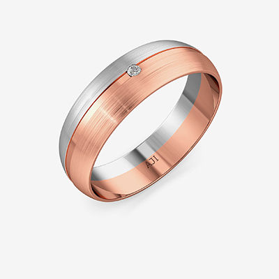 Buy Rose Gold Rustic Mens Platinum Ring (IPLR00464) Online from