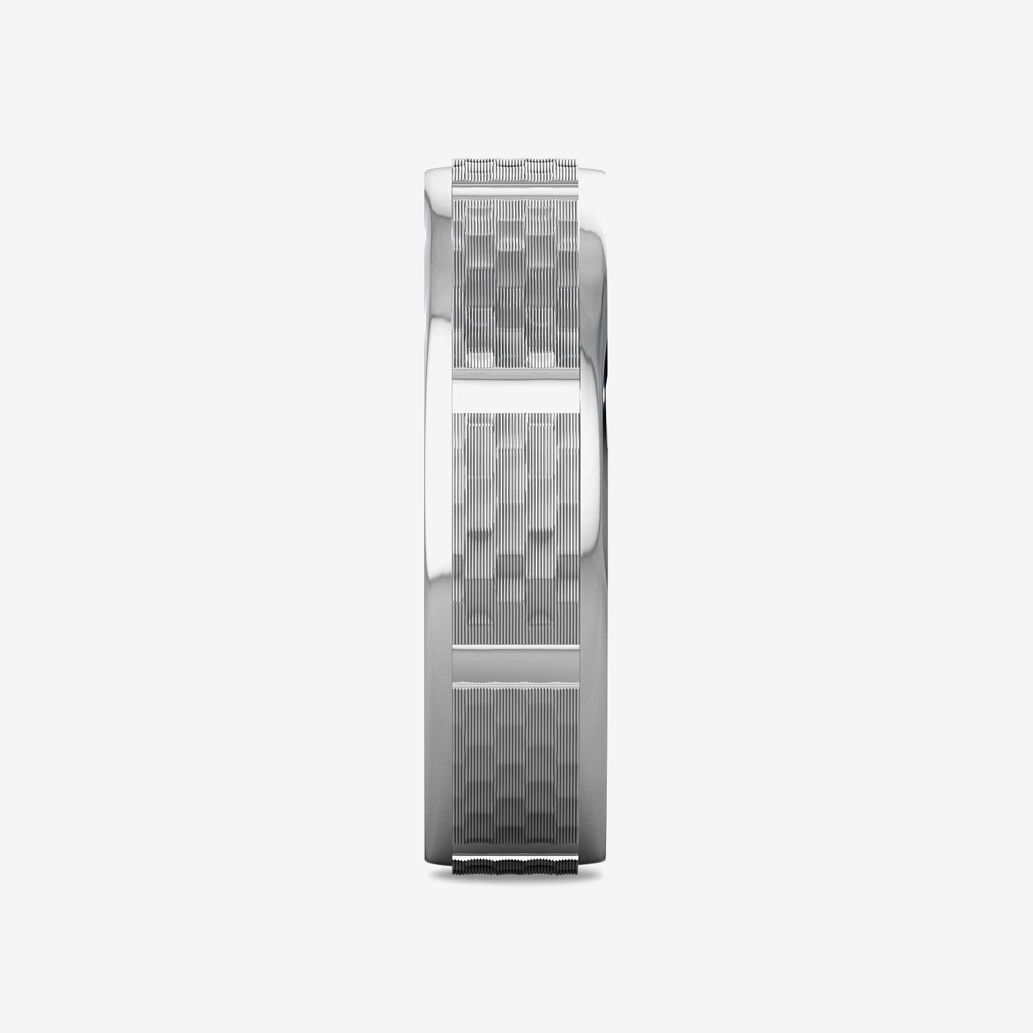 Unique Checks Motif Mens Platinum Ring image