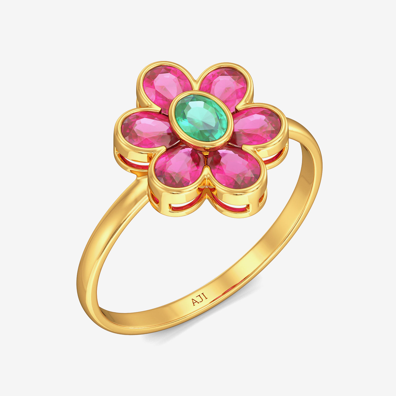 Gemstone Flower Ring