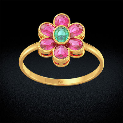 Gemstone Flower Ring alternate view 2