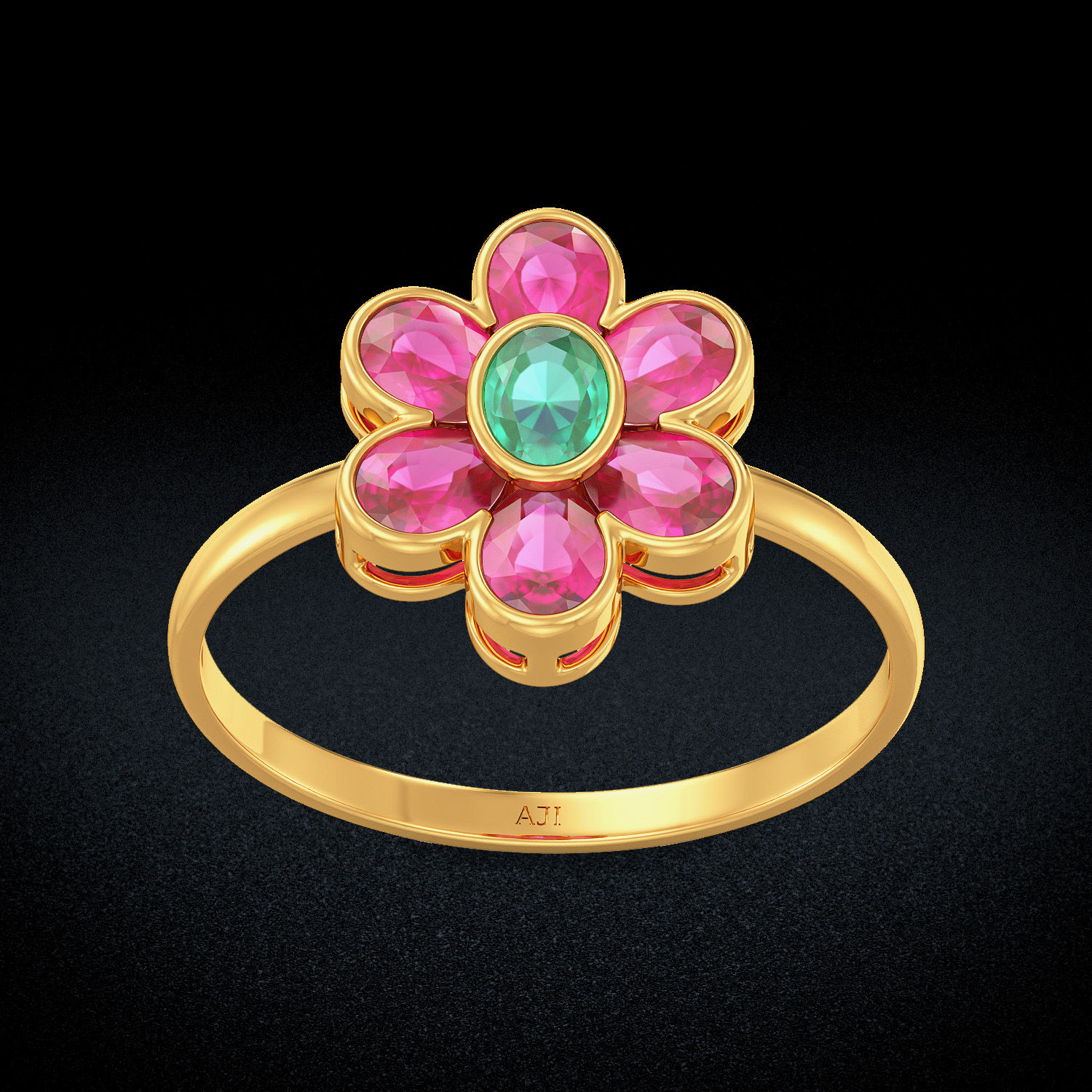 Gemstone Flower Ring image