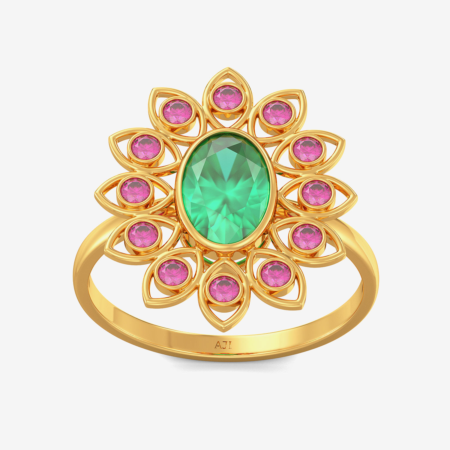 Fresh Emerald Core Floral Ring alternate view 2