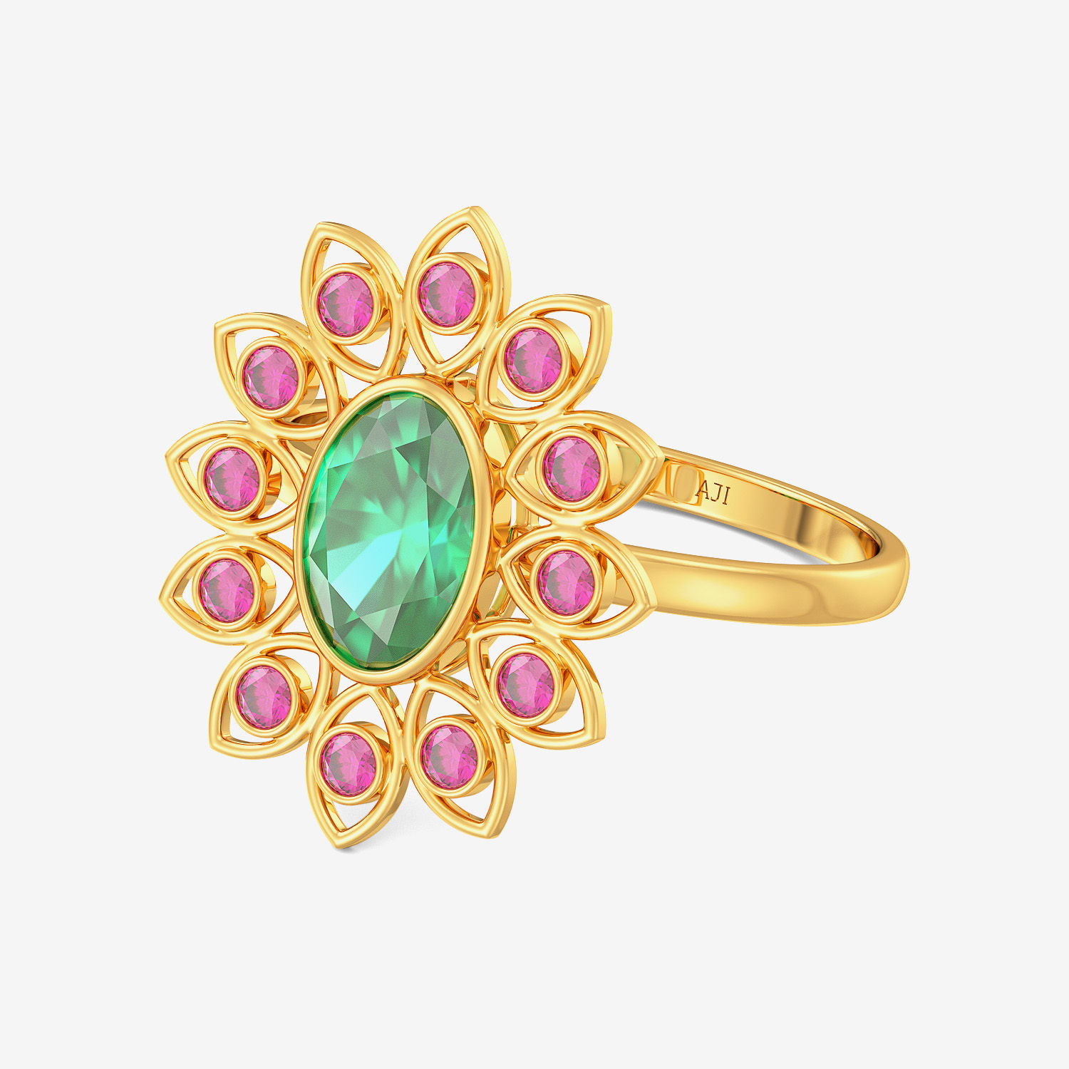 Fresh Emerald Core Floral Ring alternate view 3
