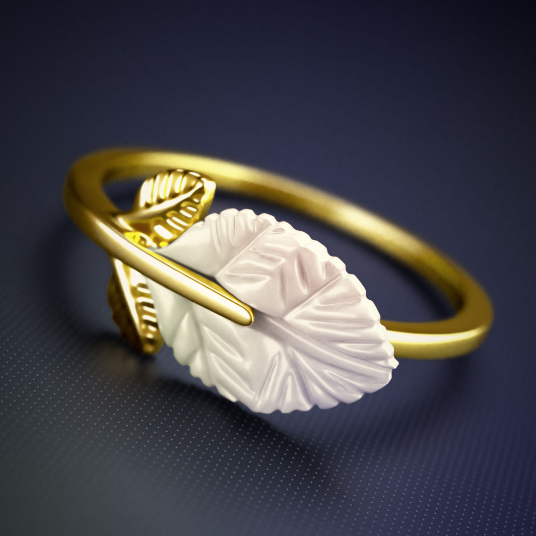 Pure Leaf Petal Gold Ring image