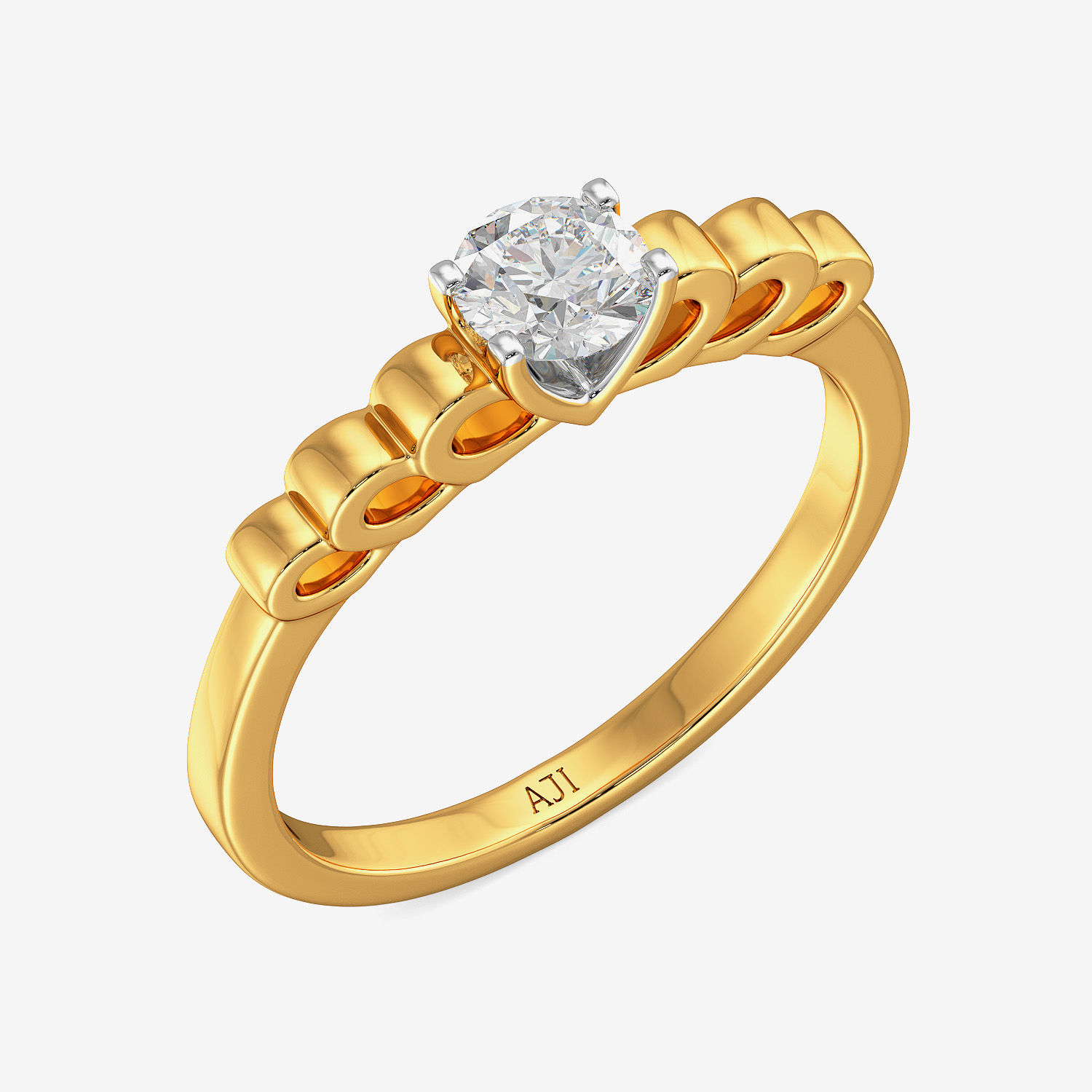 Relished Crown Single Diamond Ring