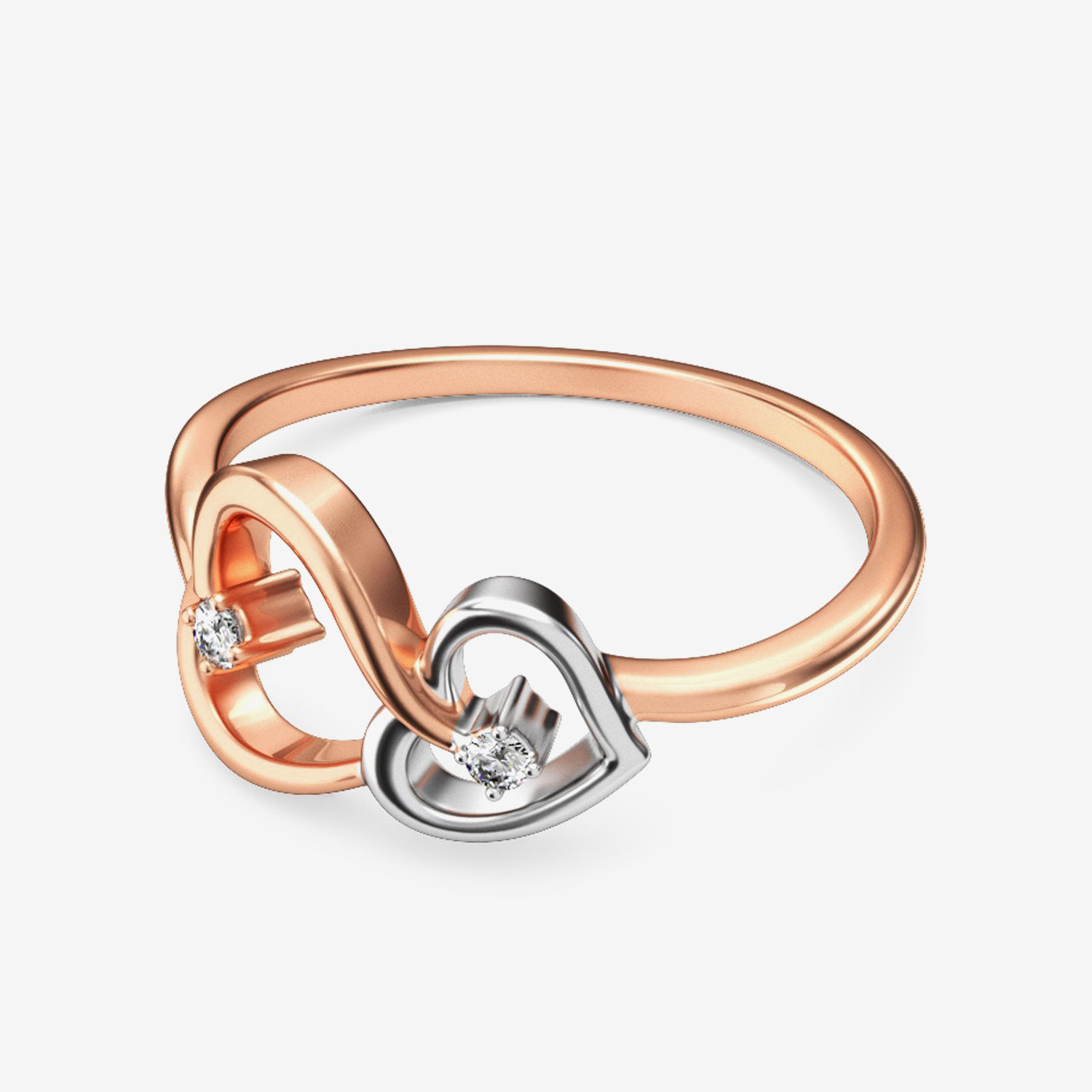 Fluttering Couple Heart Diamond Ring alternate view 3