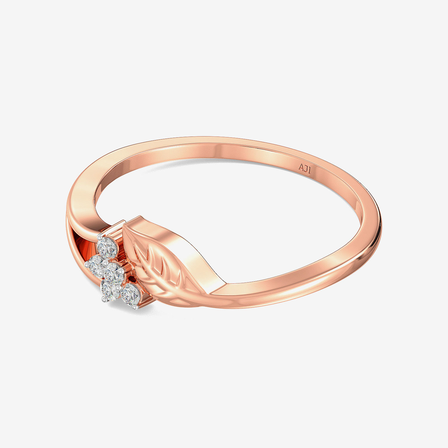 Rose-gold Blossomy Floral Diamond Ring alternate view 3