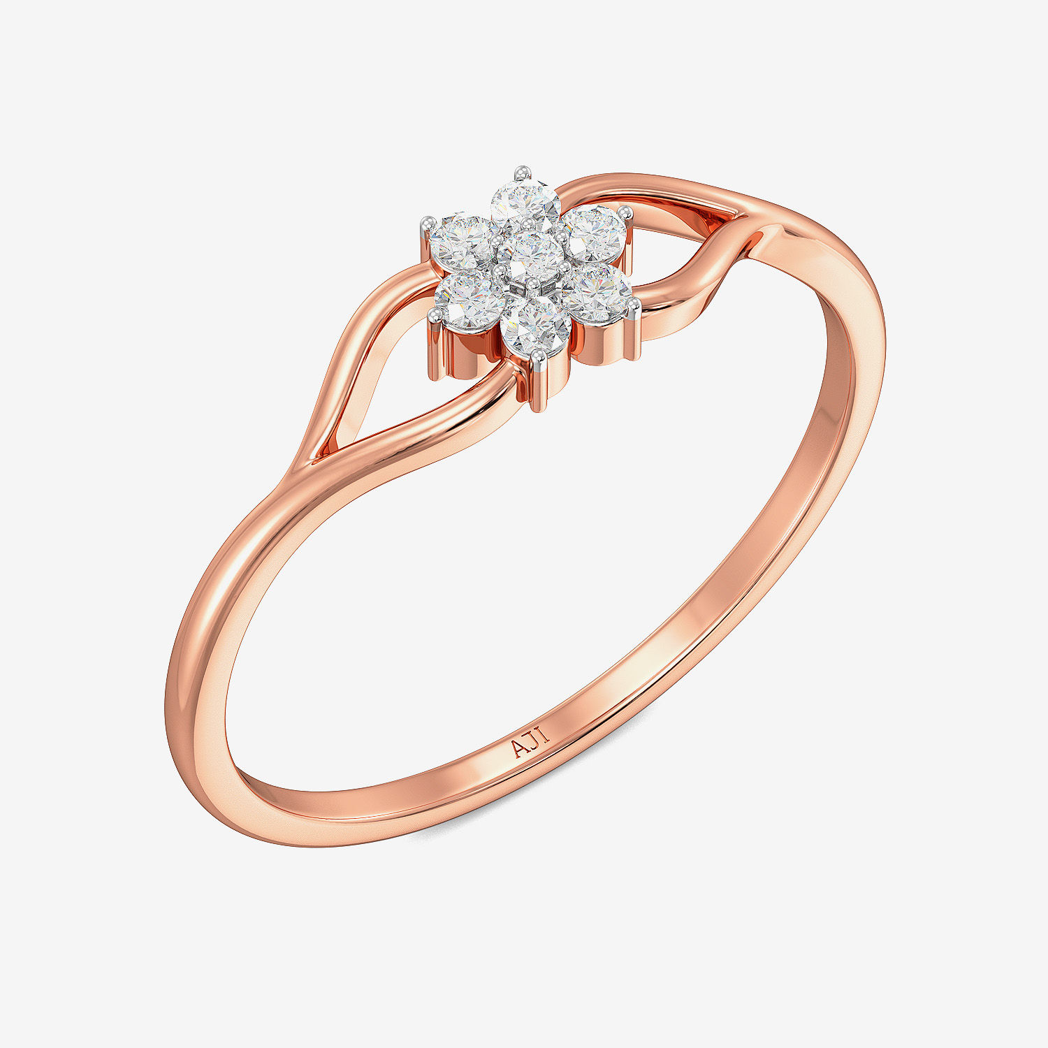 Rose-gold Fine Floral Diamond Ring image