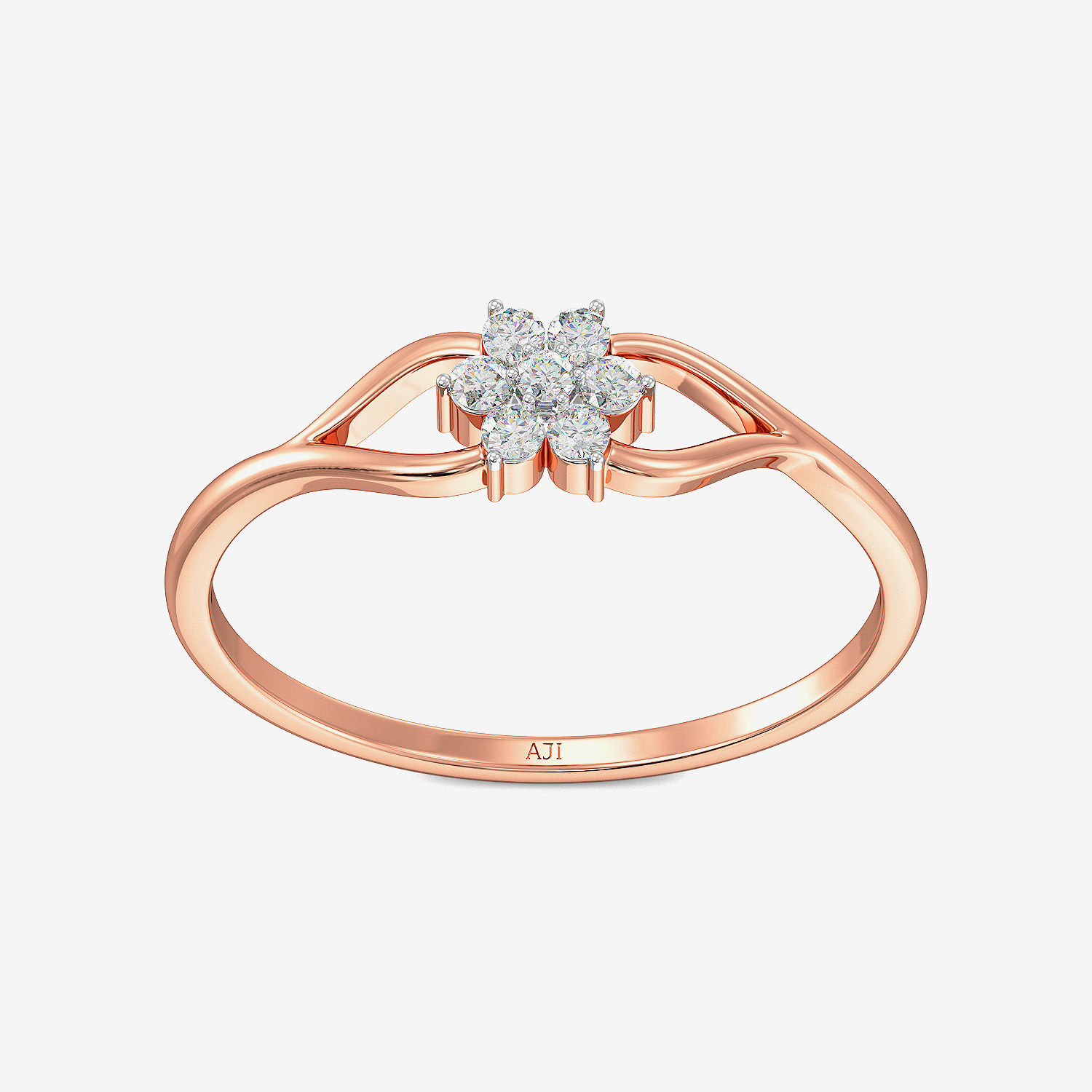 Rose-gold Fine Floral Diamond Ring image
