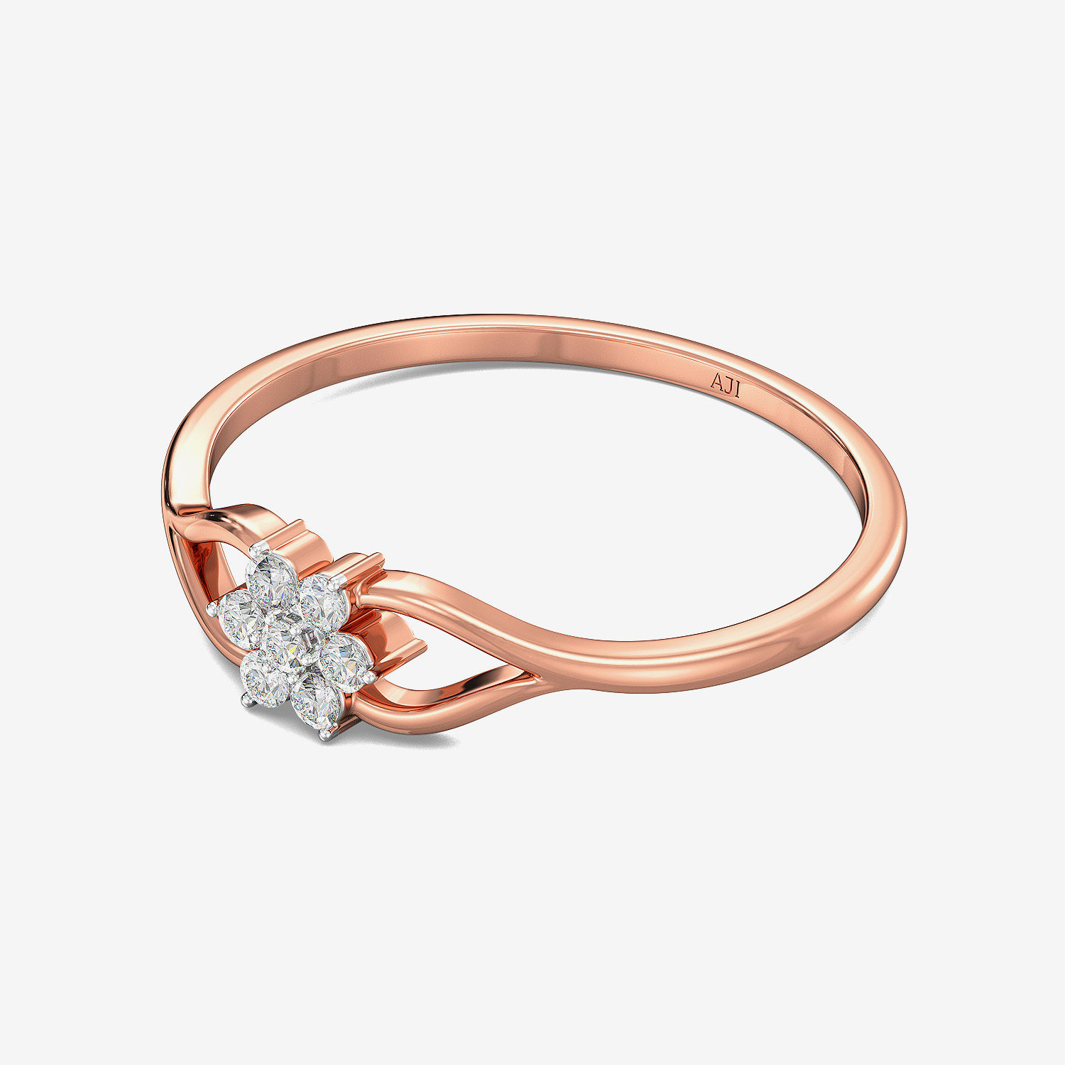 Rose-gold Fine Floral Diamond Ring alternate view 3