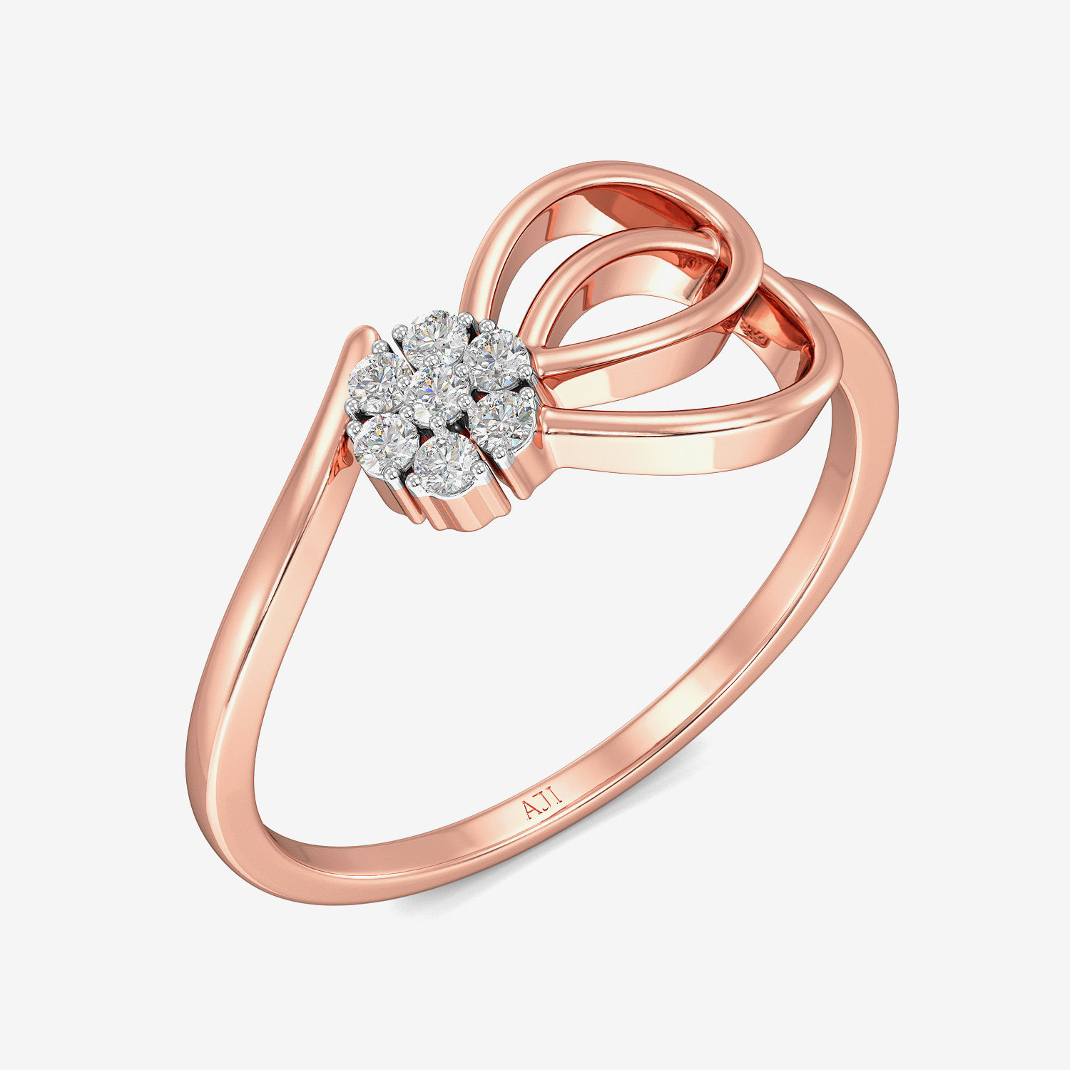 Pretty Round Petal Diamond Ring