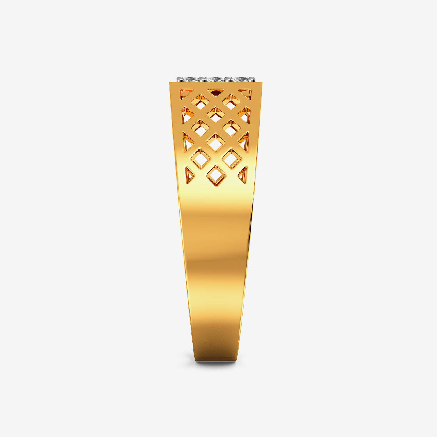 Glowing Net Motif Exotic Mens Diamond Ring alternate view 3