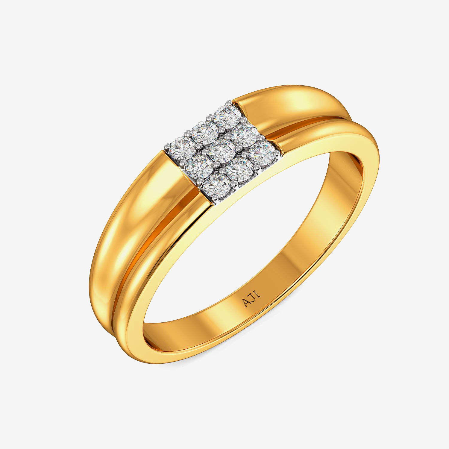 Smooth Aesthetic Mens Diamond Ring