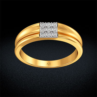 Smooth Aesthetic Mens Diamond Ring alternate view 2