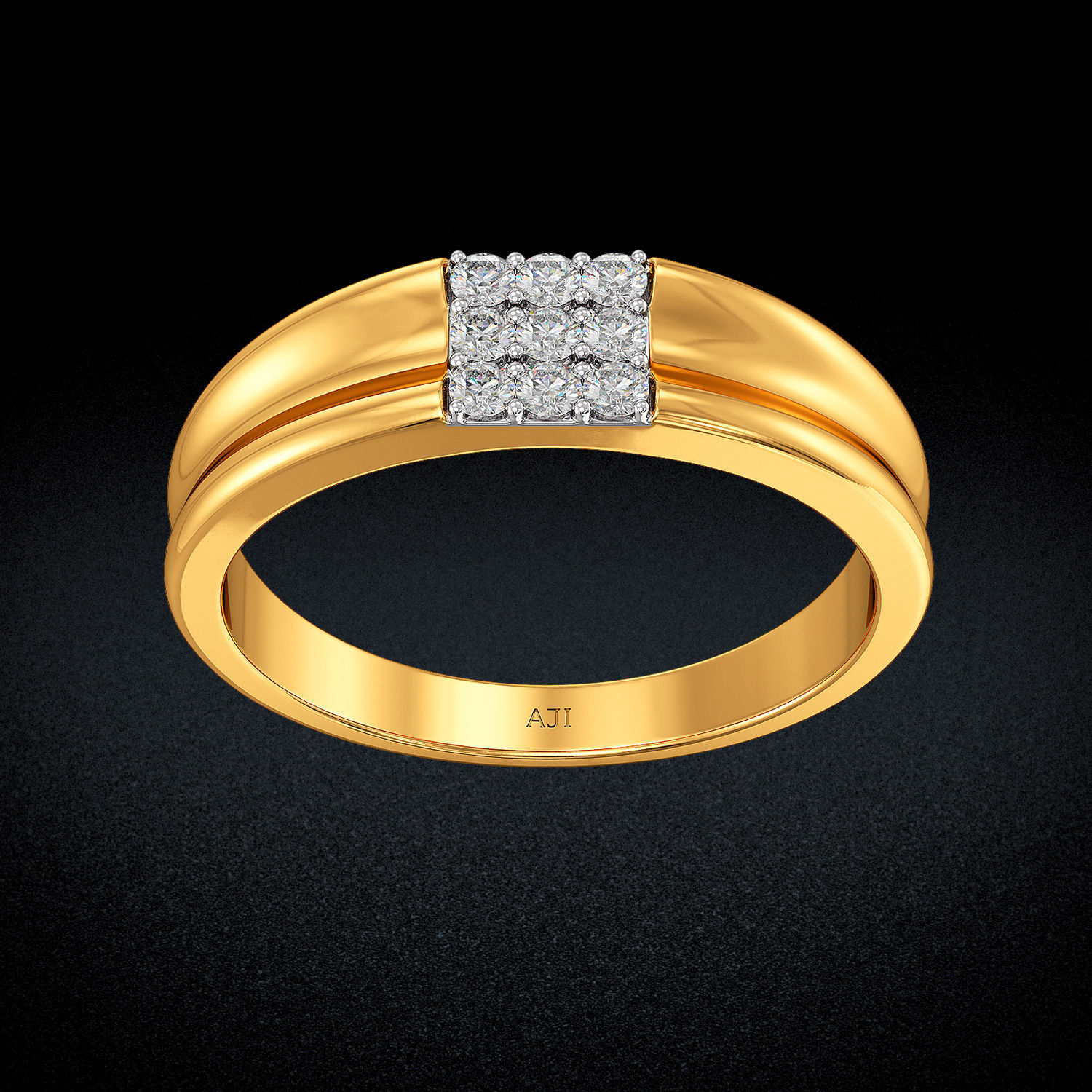 Smooth Aesthetic Mens Diamond Ring image