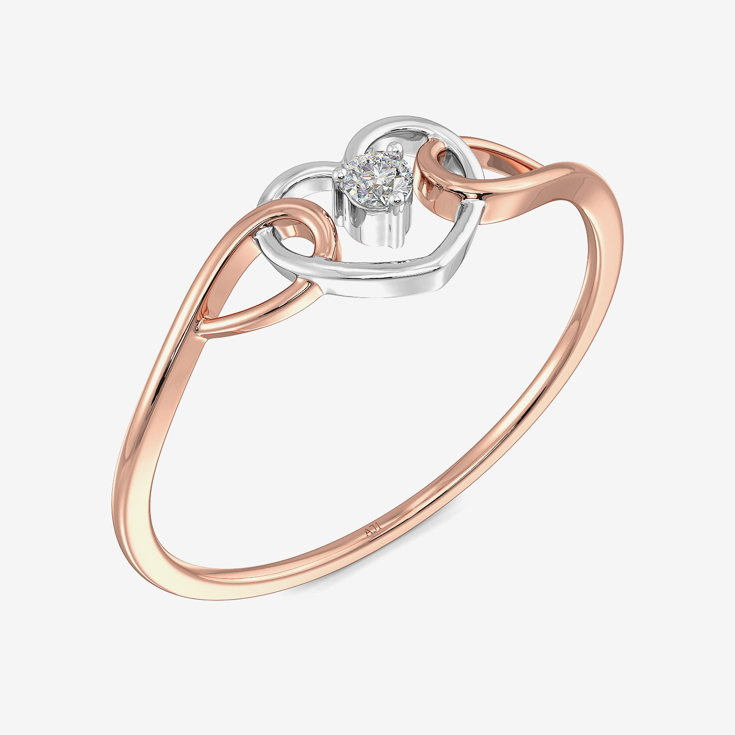 Rose-gold Bold Heart Diamond Ring image