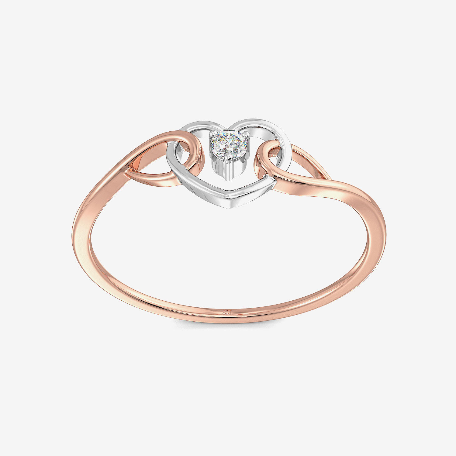Rose-gold Bold Heart Diamond Ring alternate view 2