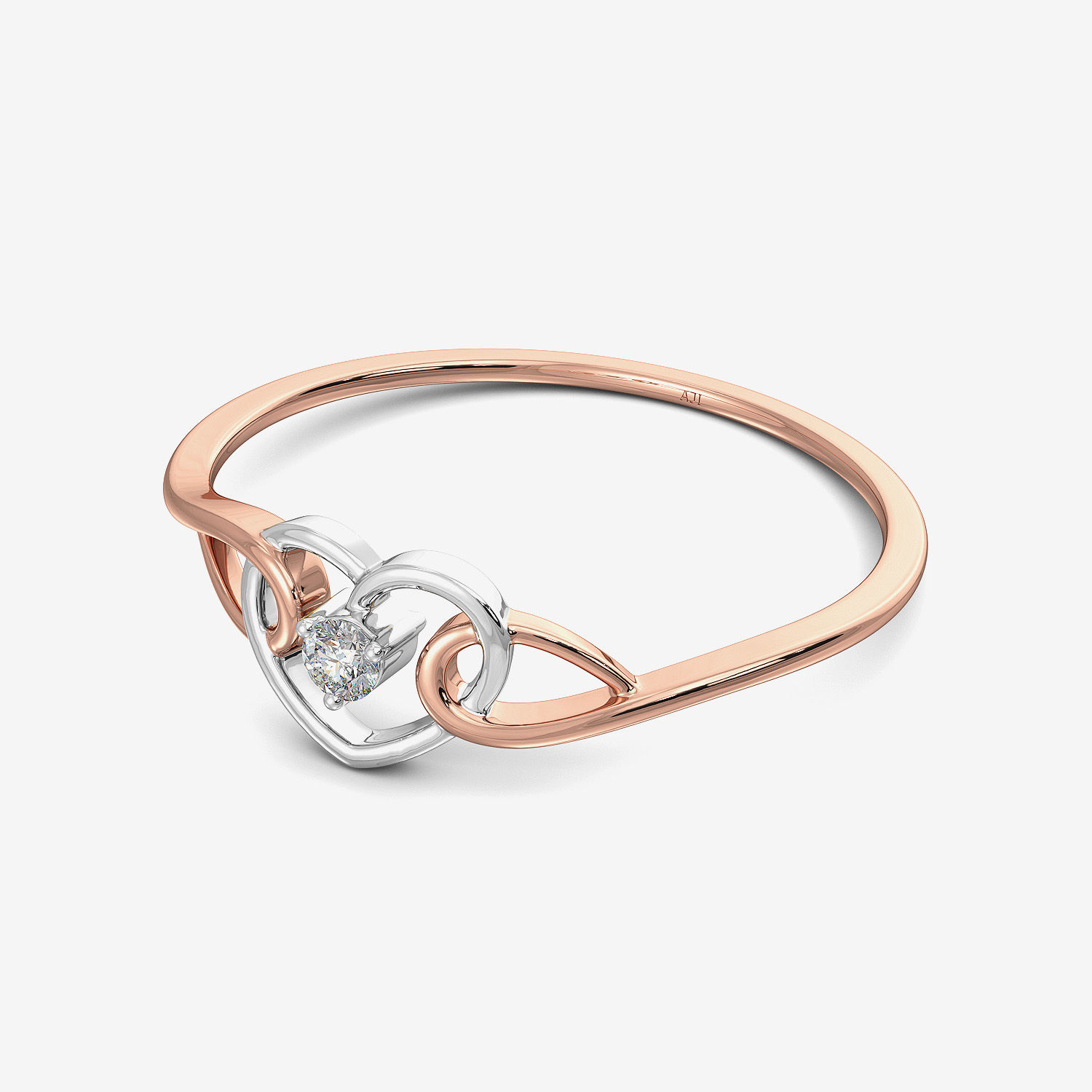 Rose-gold Bold Heart Diamond Ring alternate view 3