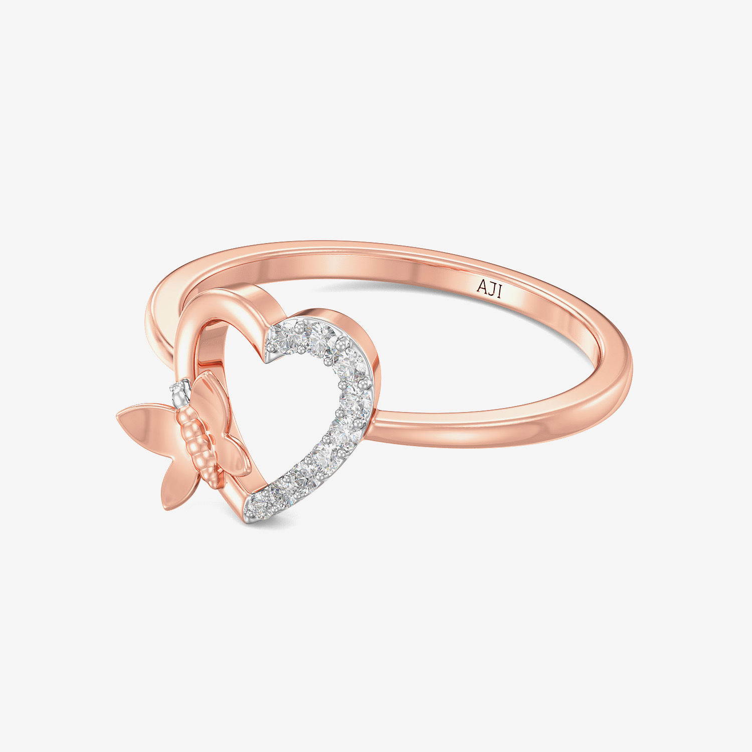 Fragile Butterfly Heart Diamond Ring alternate view 3