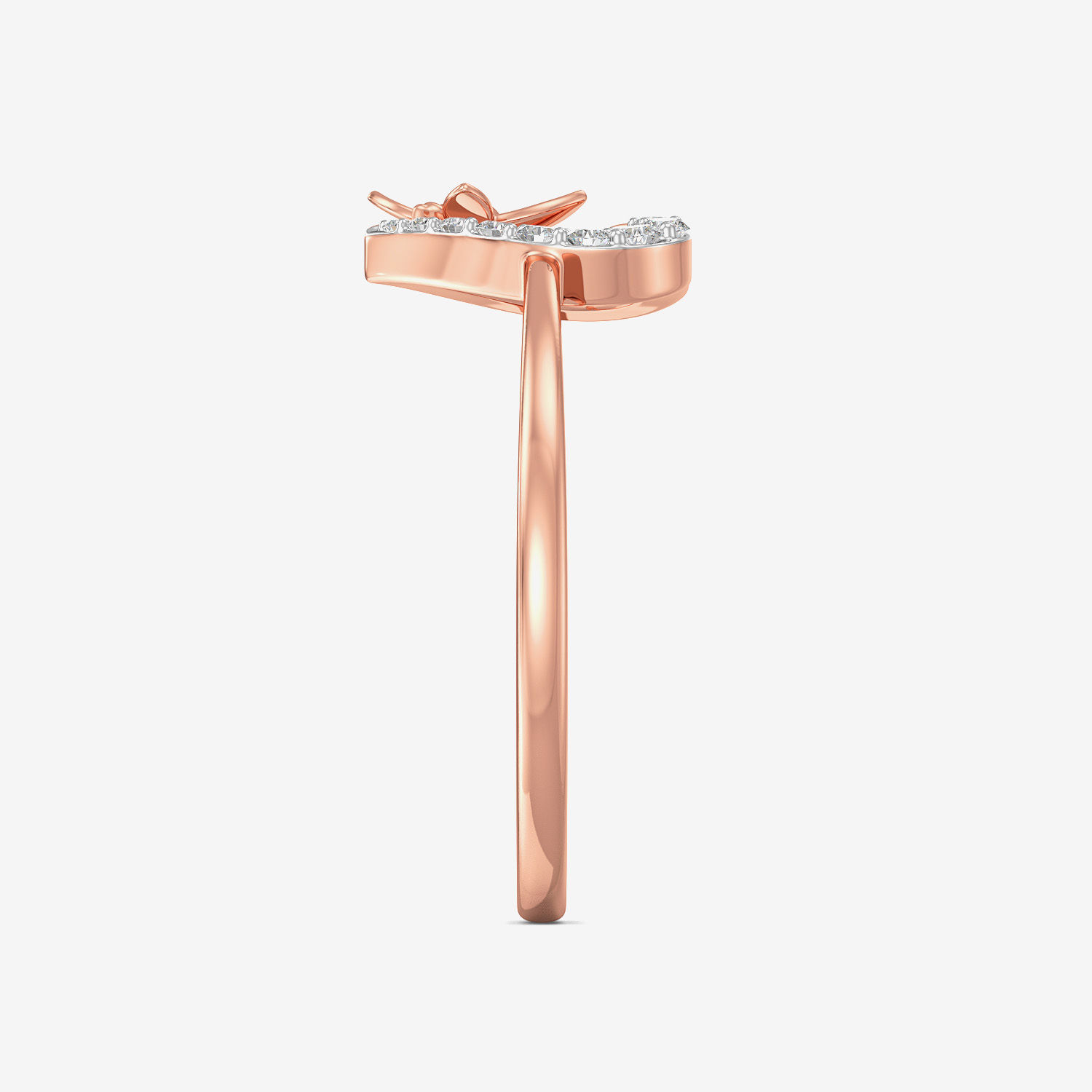 Fragile Butterfly Heart Diamond Ring image