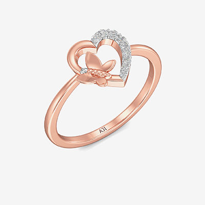 Fragile Butterfly Heart Diamond Ring alternate view 1