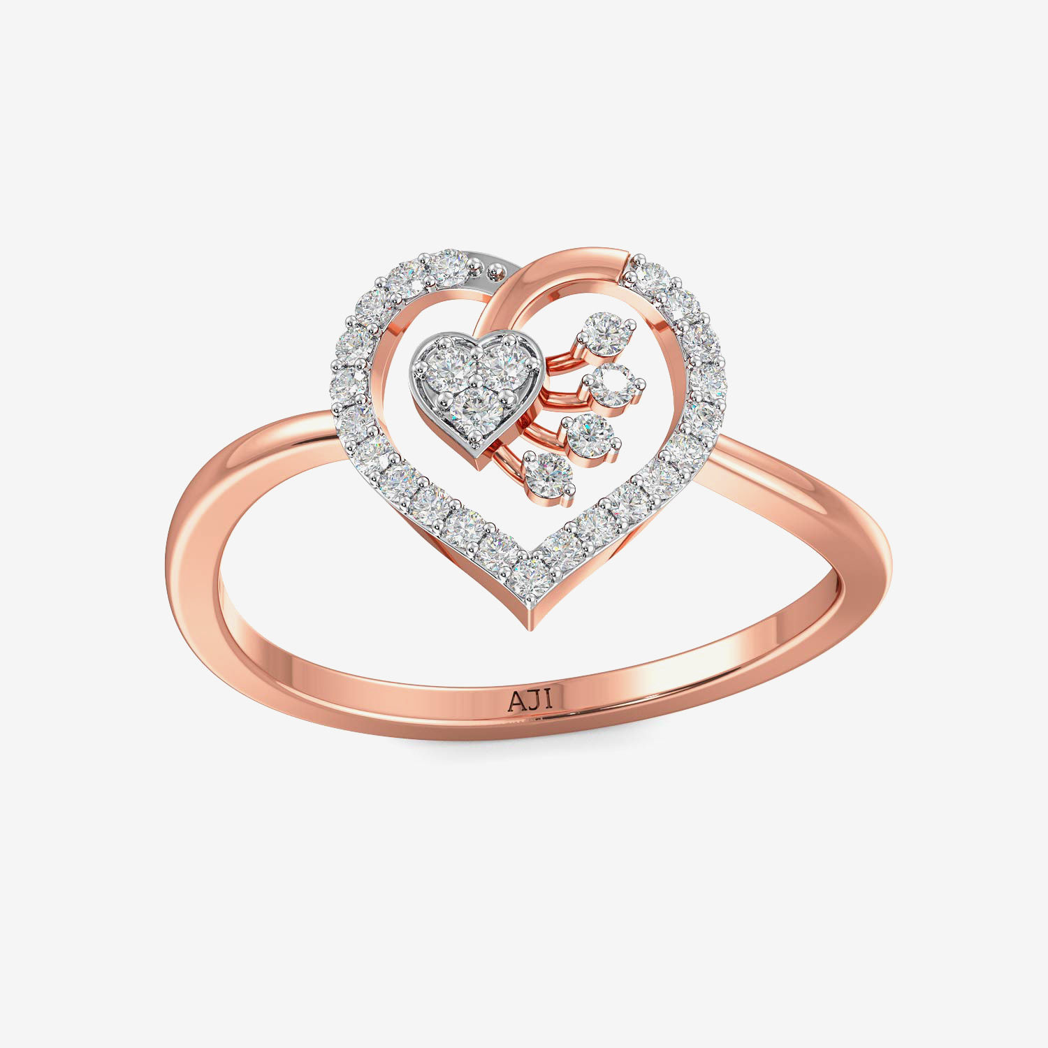 Beautiful Floral Heart Diamond Ring image