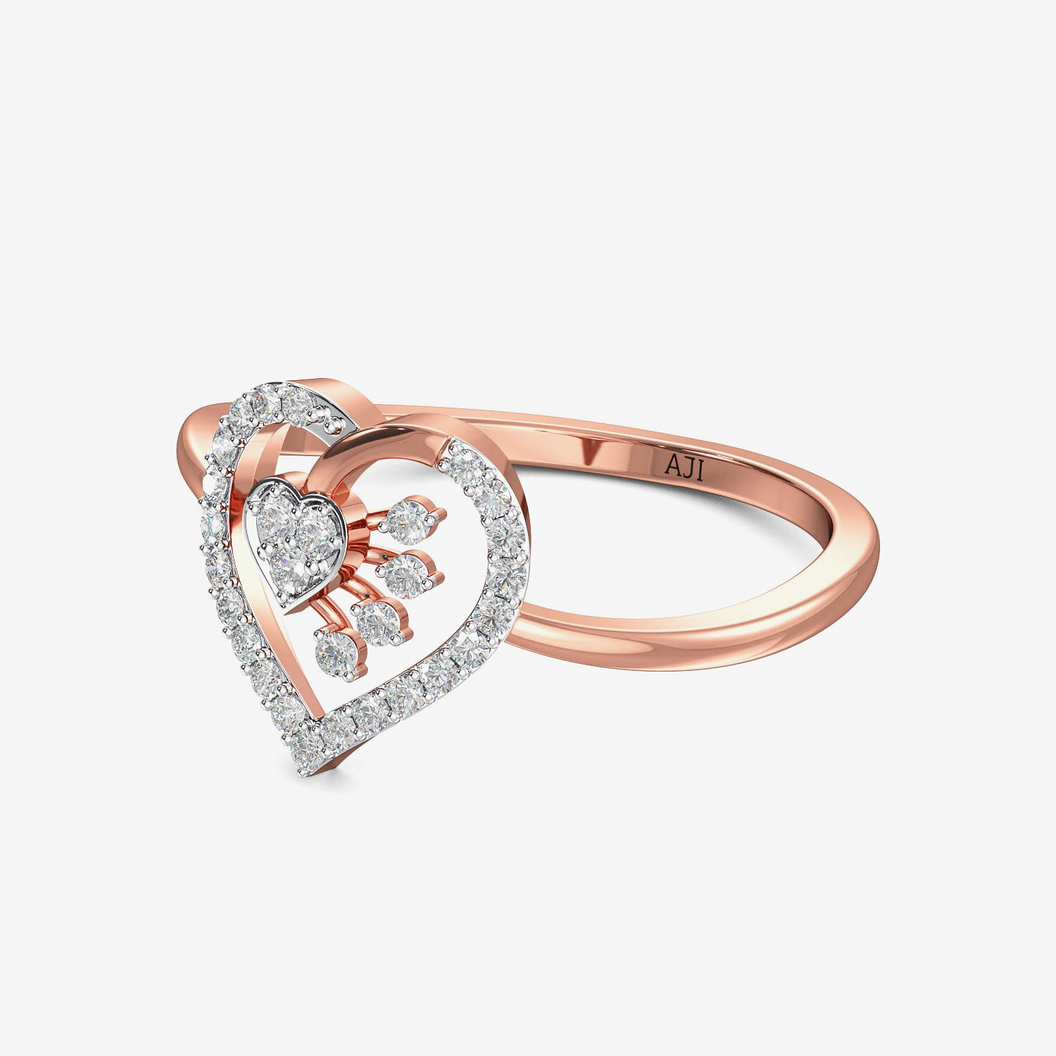 Beautiful Floral Heart Diamond Ring alternate view 3