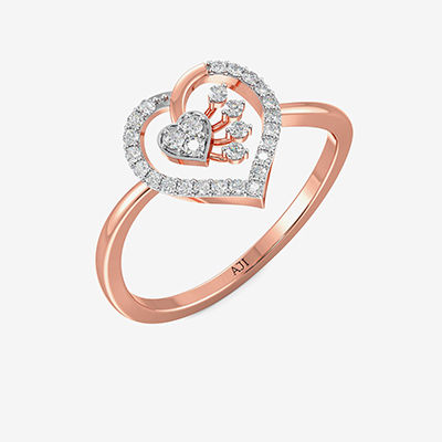 Beautiful Floral Heart Diamond Ring image