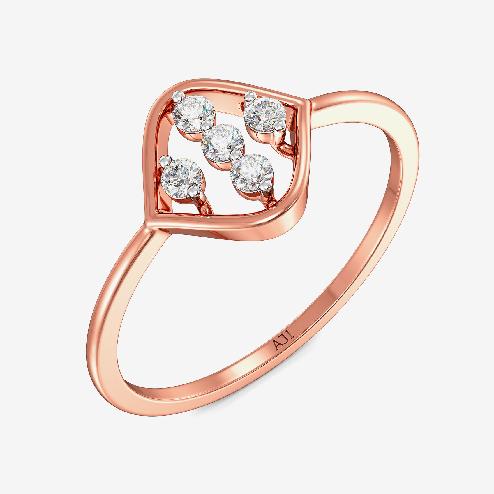 Charming Droplet Diamond Ring