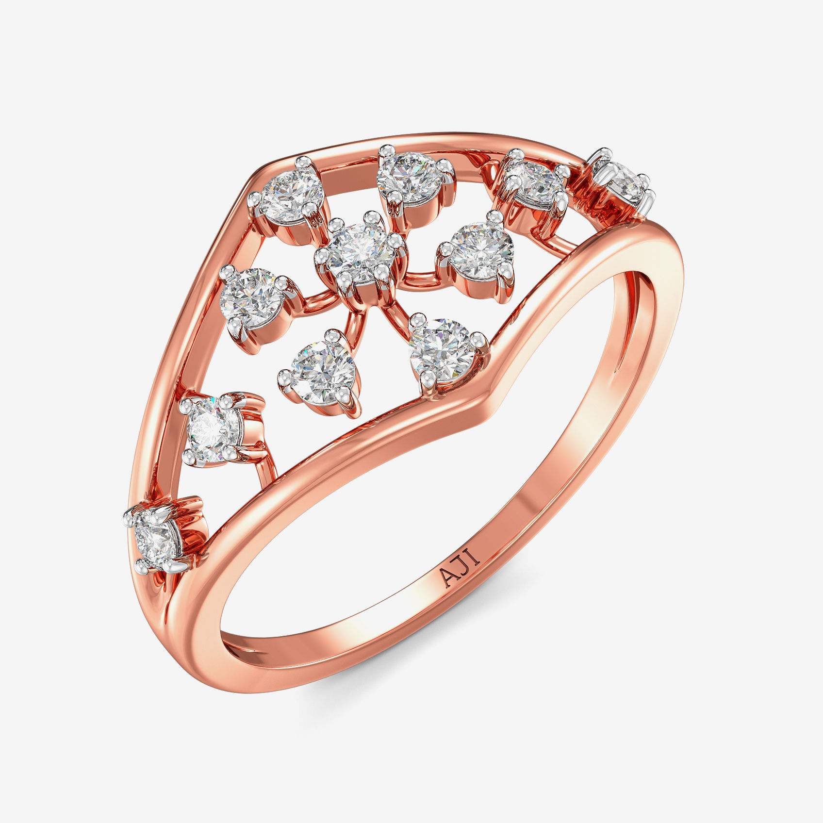 Elegant Floral Accent Diamond Ring