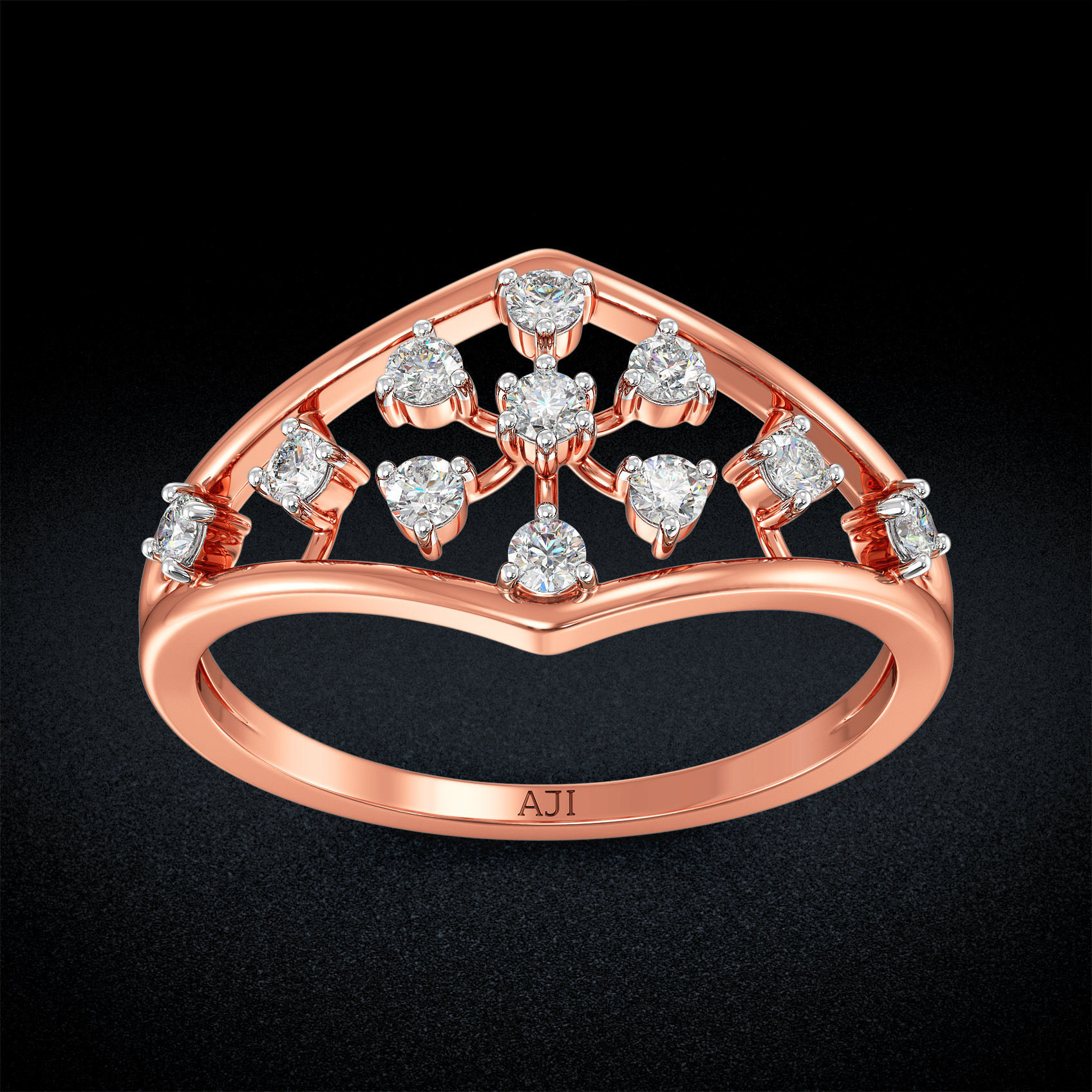 Elegant Floral Accent Diamond Ring image