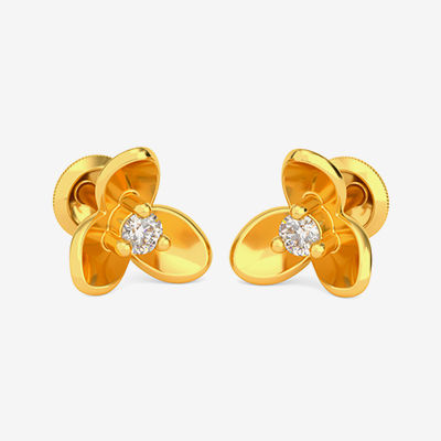 Drop Earrings Joyalukkas Gold Studs Buy Gold Clover Stud