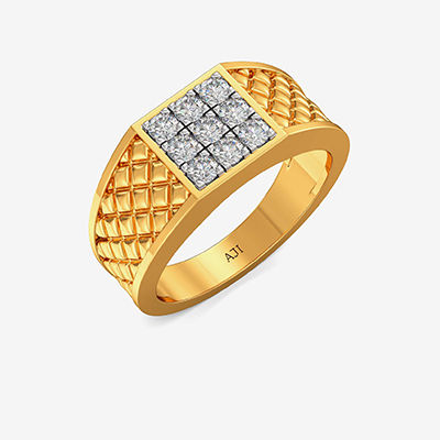 Criss-cross Heavy Motif Mens Diamond Ring alternate view 1