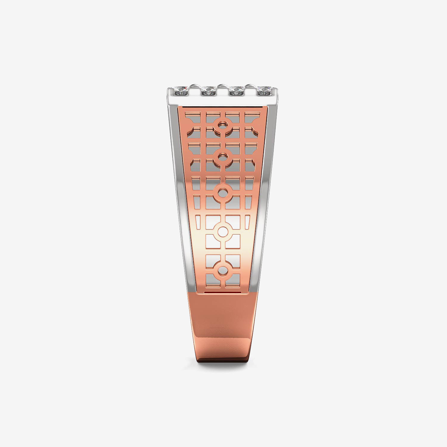 Rose-gold Argent Designer Mens Diamond Ring alternate view 3