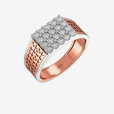 Rose-gold Argent Designer Mens Diamond Ring alternate view 1