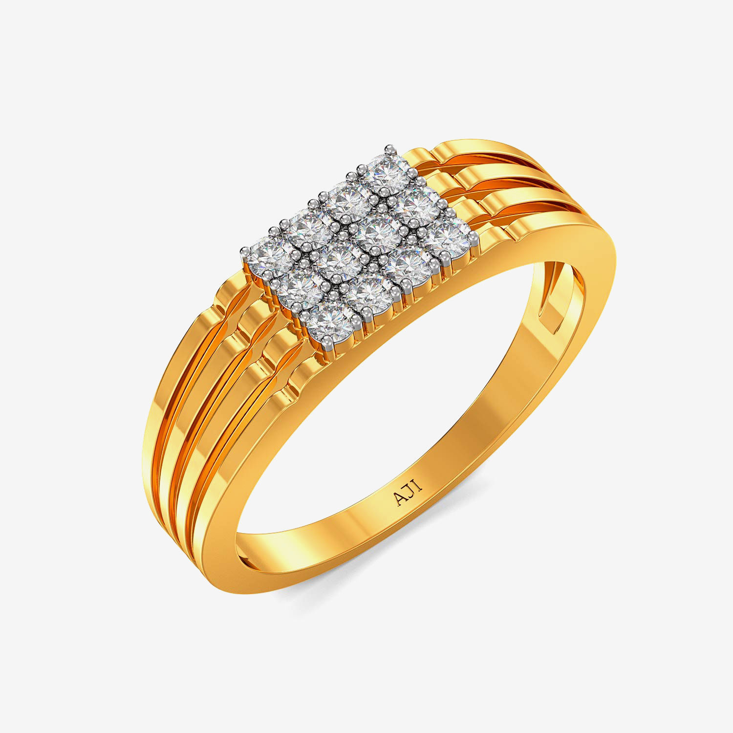 Sharp Claw Pattern Mens Diamond Ring