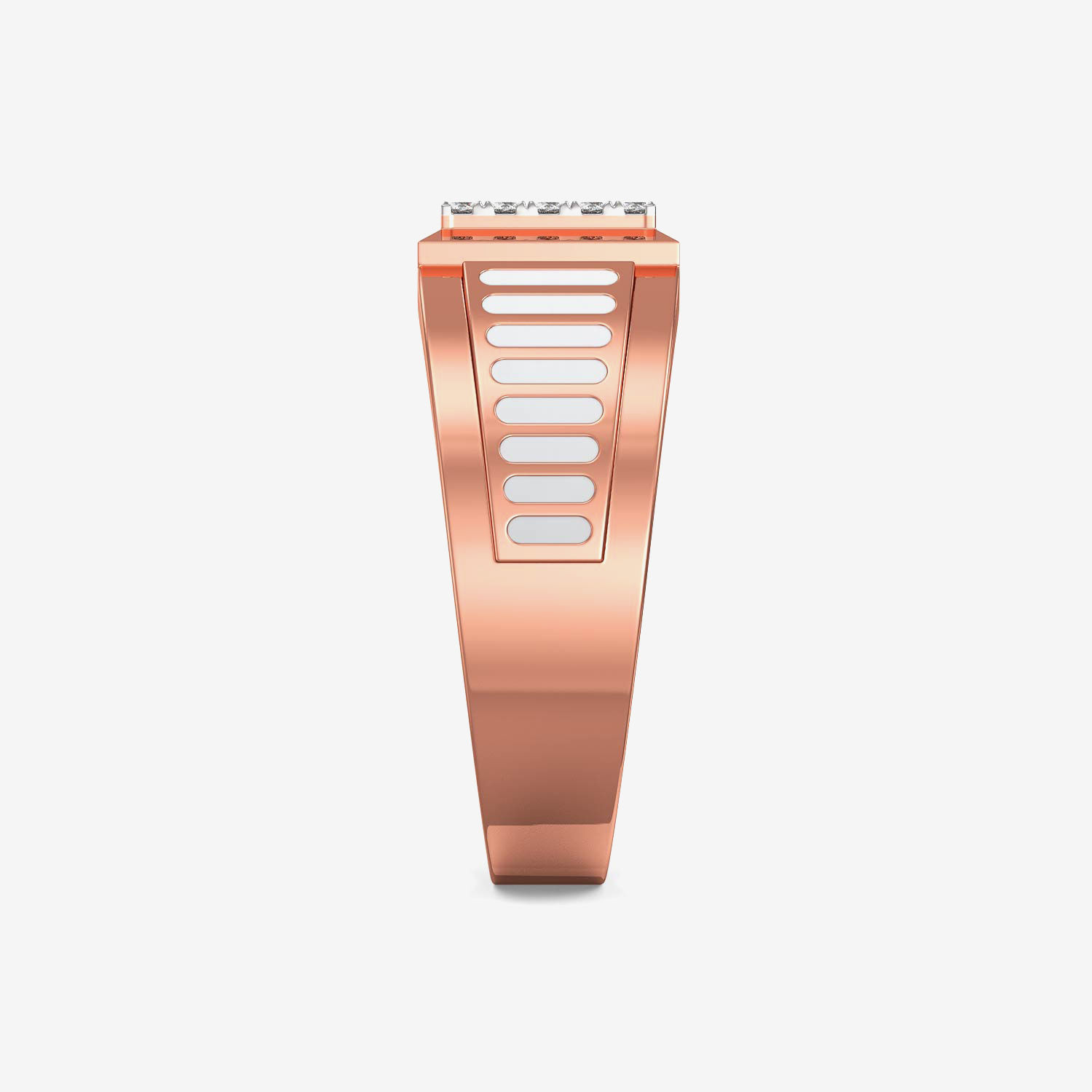 Extravagant Rose-gold Box-shaped Mens Diamond Ring alternate view 3