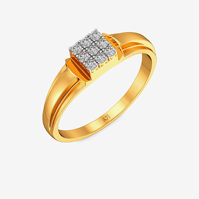 Stylish Square Mens Diamond Ring alternate view 1