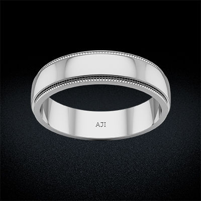 Plain Sensual Mens Platinum Ring alternate view 2