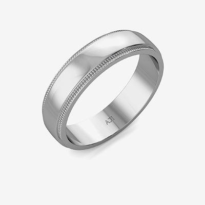 Plain Sensual Mens Platinum Ring
