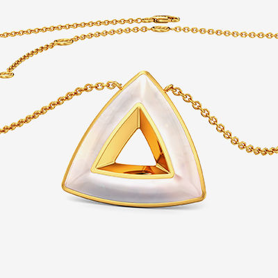 Buy Milky pyramid shaped cute gold Pendant (MU1400019015) Online