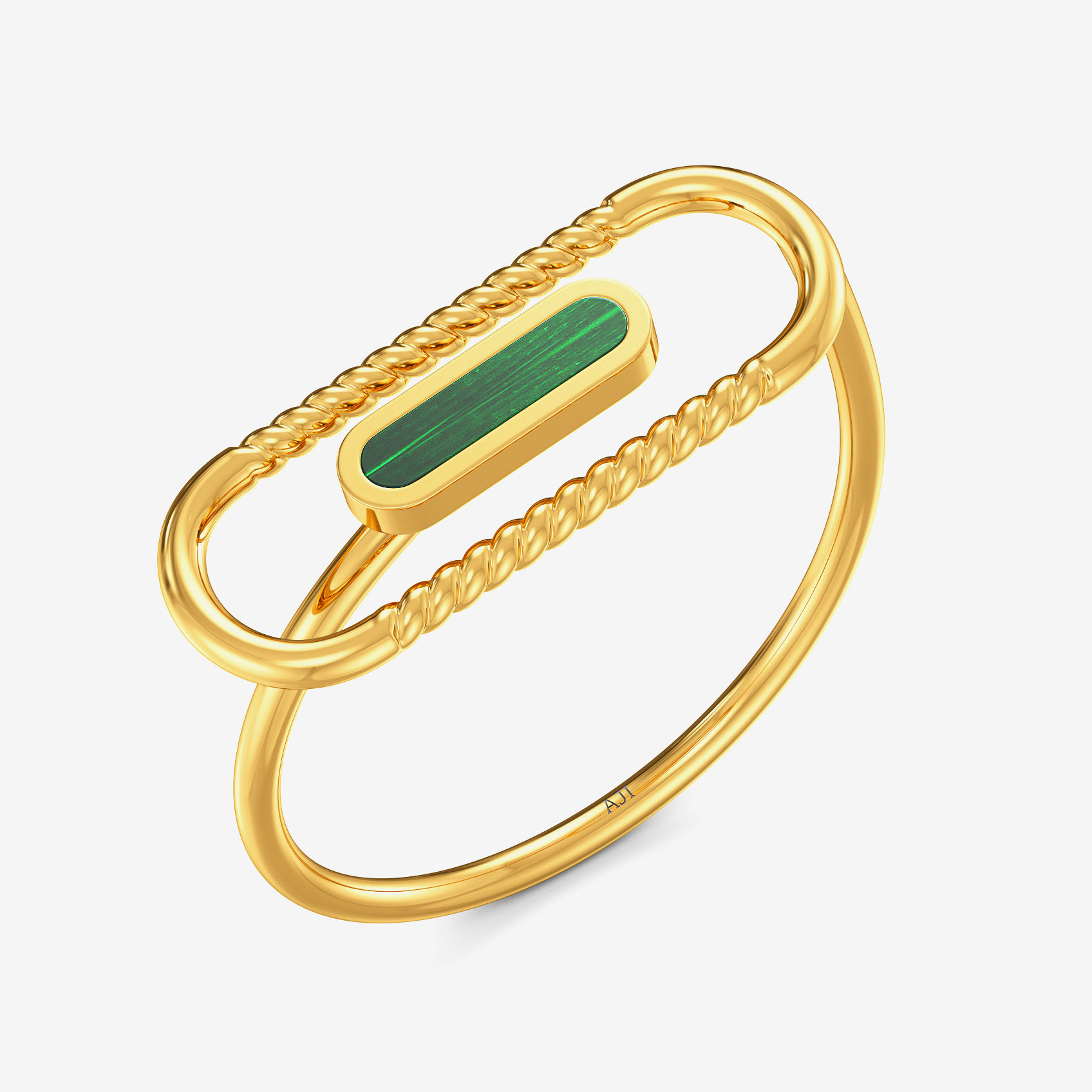 Capsule shape-Inspired Gold Ring